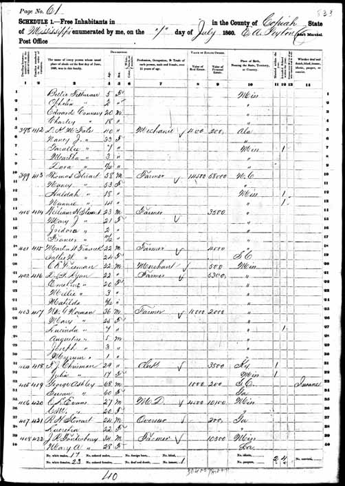 1860 United States Federal Census - Lucinda Paralee Norman.jpg