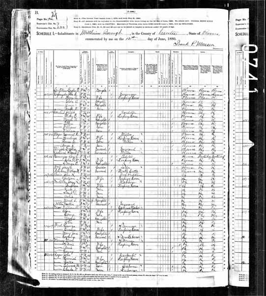 1880 United States Federal Census - Benjamin O Deininger