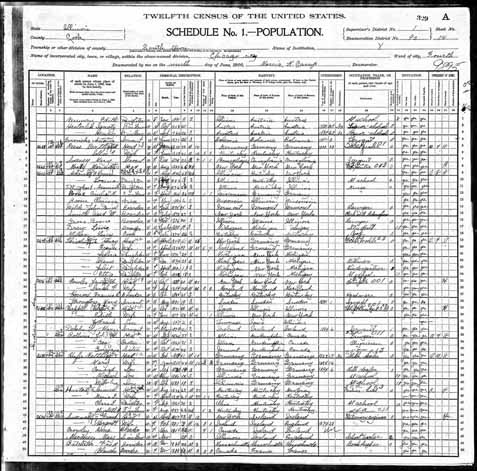 1900 United States Federal Census - Clara L Huston.jpg