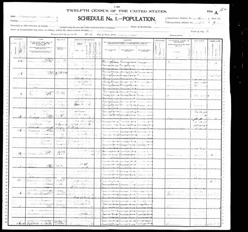 1900 United States Federal Census - Susanna Frantz